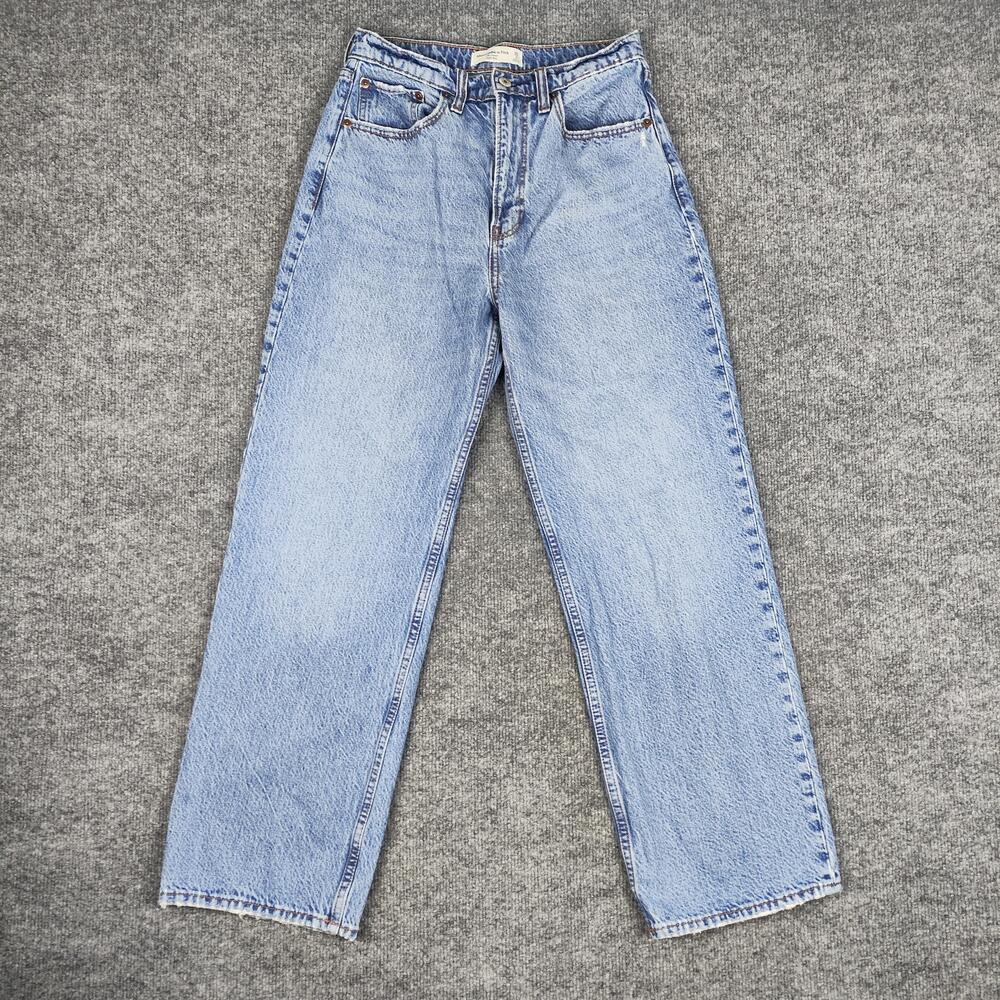 Abercrombie & Fitch Loose Jeans Womens 2S Light Wash High Rise Relaxed Straight